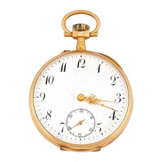 French 18K yellow gold open faced pocket watch Circa 1838-1919