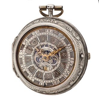 Fine Dutch silver pair cased verge pocket watch Circa 1730