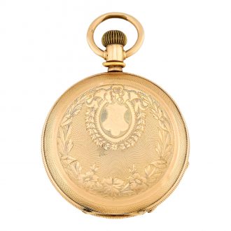 Swiss 14K gold pocket watch with chased decoration Circa 1910