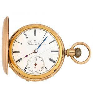 Swiss 14K gold pocket watch with chased decoration Circa 1910