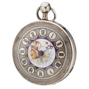 Swiss watch with repeater and fine enamel painting Circa 1810