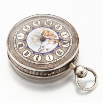 Swiss watch with repeater and fine enamel painting Circa 1810