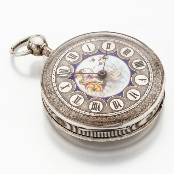 Swiss watch with repeater and fine enamel painting Circa 1810 Swiss watch with repeater and fine enamel painting Circa 1810
