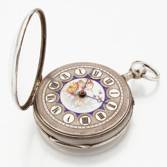 Swiss watch with repeater and fine enamel painting Circa 1810 Swiss watch with repeater and fine enamel painting Circa 1810