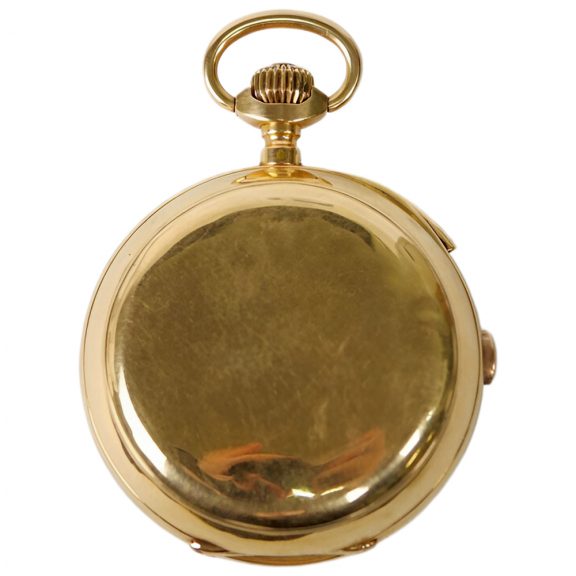 French gold repeating chronograph with full calendar Circa 1890 French gold repeating chronograph with full calendar Circa 1890