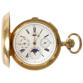 French gold repeating chronograph with full calendar Circa 1890