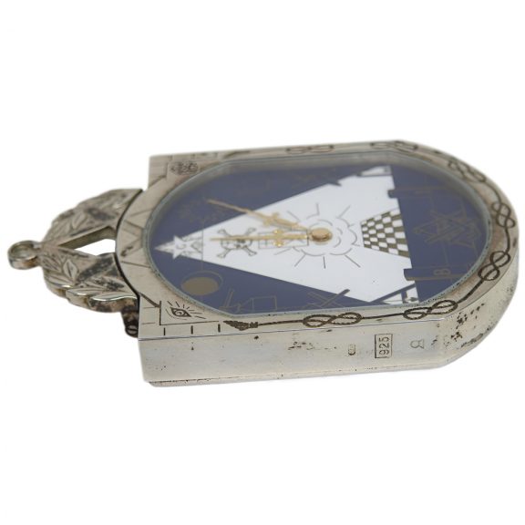Unusual Swiss silver lever Masonic pendant watch Circa 1989 Unusual Swiss silver lever Masonic pendant watch Circa 1989