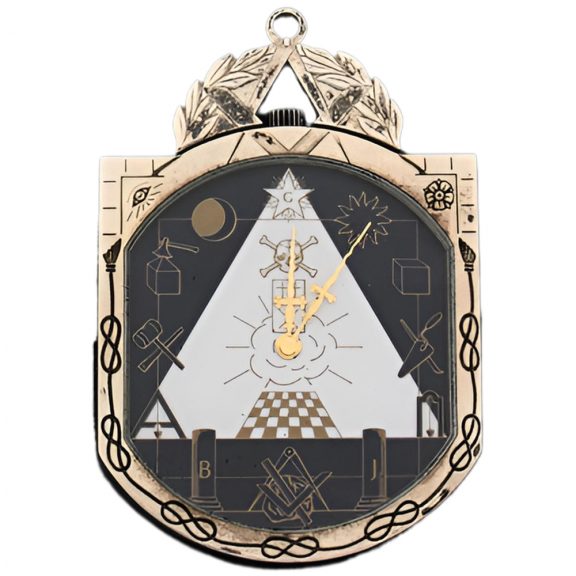 Unusual Swiss silver lever Masonic pendant watch Circa 1989 Unusual Swiss silver lever Masonic pendant watch Circa 1989