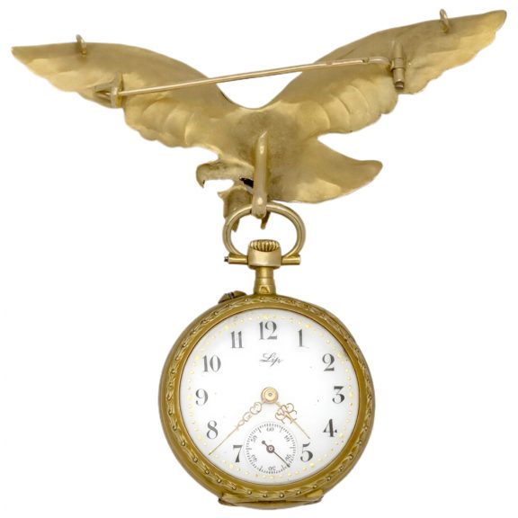 French two tone gold watch with matching brooch Circa 1910 French two tone gold watch with matching brooch Circa 1910