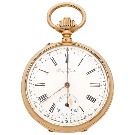 French 18K yellow gold chronograph pocket watch Circa 1900