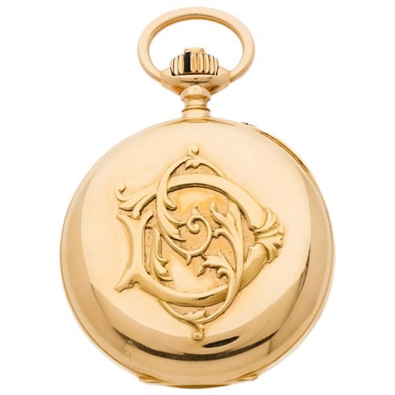 French 18K yellow gold chronograph pocket watch Circa 1900 French 18K yellow gold chronograph pocket watch Circa 1900