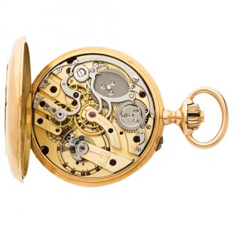 French 18K yellow gold chronograph pocket watch Circa 1900