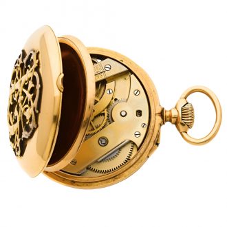 Swiss 18K yellow gold open faced pocket watch Circa 1885