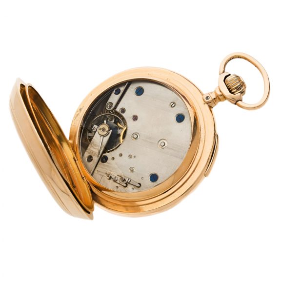 Swiss gold repeating pocket watch with automaton Circa 1895 Swiss gold repeating pocket watch with automaton Circa 1895
