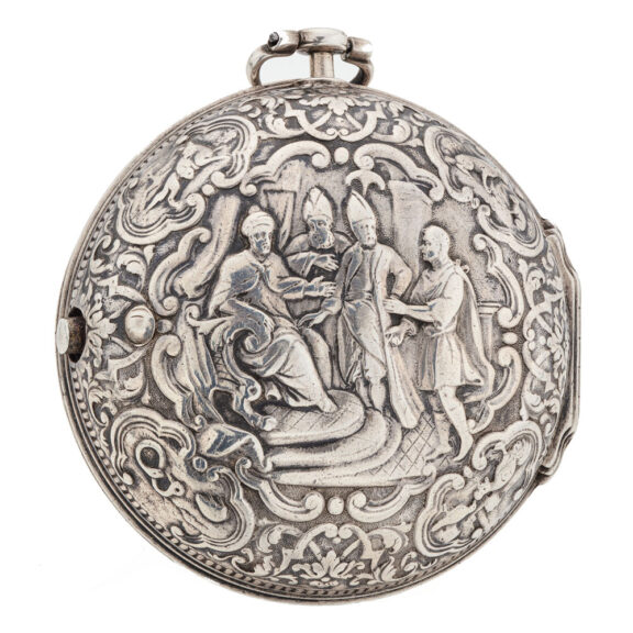 Dutch silver verge with champlevé dial and date Circa 1725 Dutch silver verge with champlevé dial and date Circa 1725
