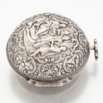 Dutch silver verge with champlevé dial and date Circa 1725