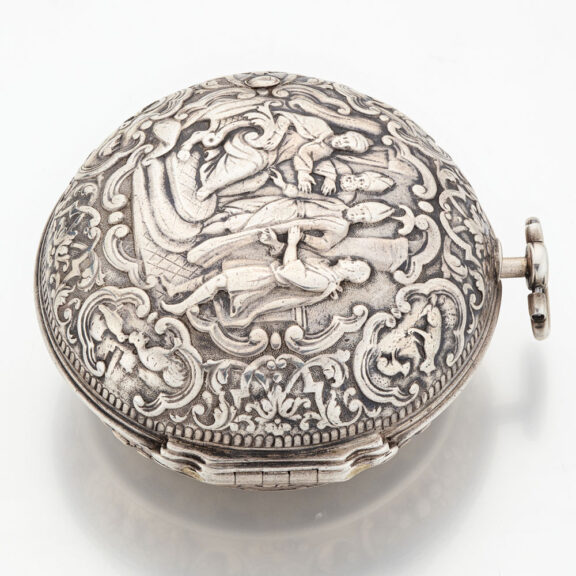 Dutch silver verge with champlevé dial and date Circa 1725 Dutch silver verge with champlevé dial and date Circa 1725
