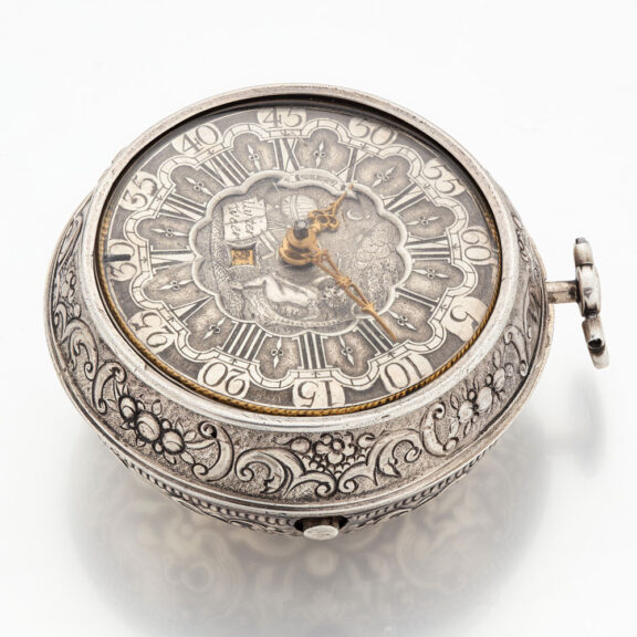 Dutch silver verge with champlevé dial and date Circa 1725 Dutch silver verge with champlevé dial and date Circa 1725