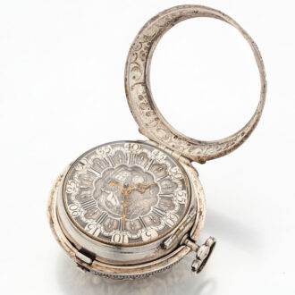 Dutch silver verge with champlevé dial and date Circa 1725