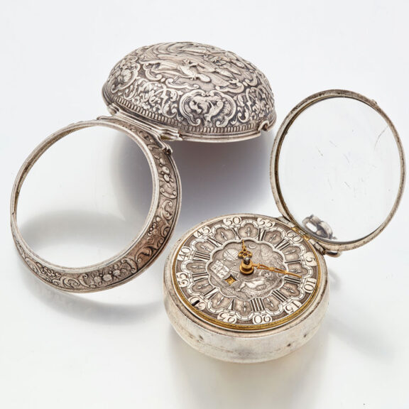 Dutch silver verge with champlevé dial and date Circa 1725 Dutch silver verge with champlevé dial and date Circa 1725