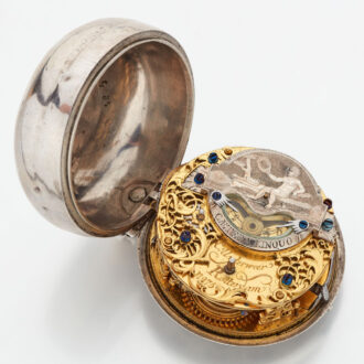 Dutch silver verge with champlevé dial and date Circa 1725