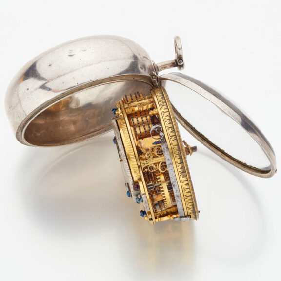 Dutch silver verge with champlevé dial and date Circa 1725 Dutch silver verge with champlevé dial and date Circa 1725