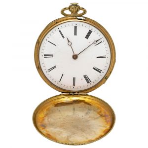 French 18K yellow gold hunting cased pocket watch Circa 1850