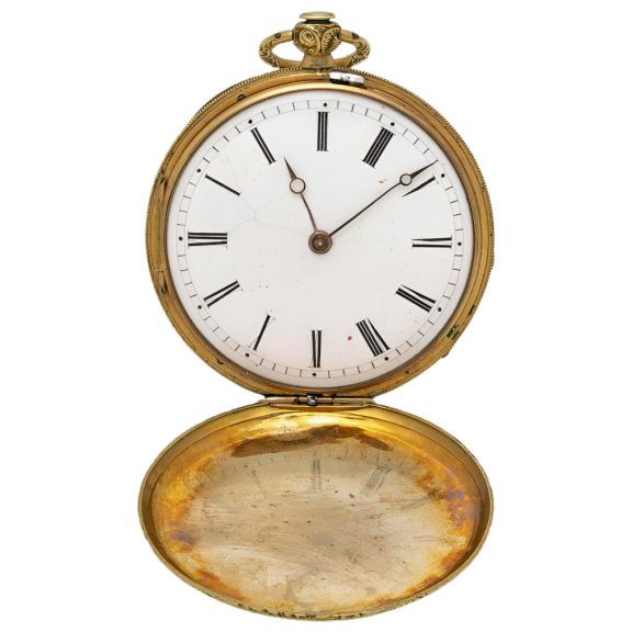 French 18K yellow gold hunting cased pocket watch Circa 1850