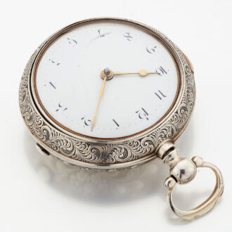 English silver pair cased keywound verge watch Circa 1804