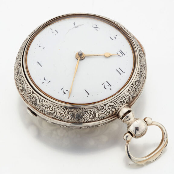English silver pair cased keywound verge watch Circa 1804 English silver pair cased keywound verge watch Circa 1804