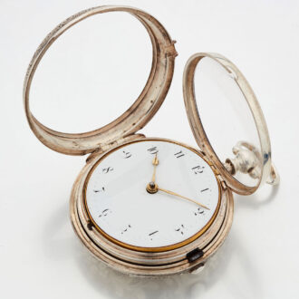 English silver pair cased keywound verge watch Circa 1804