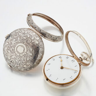 English silver pair cased keywound verge watch Circa 1804