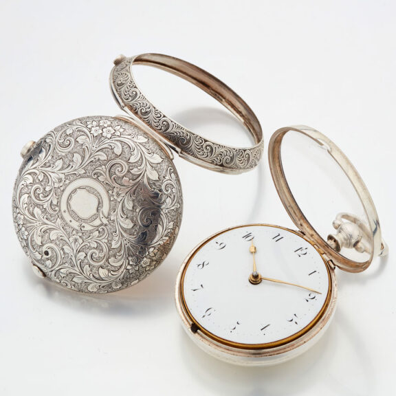 English silver pair cased keywound verge watch Circa 1804 English silver pair cased keywound verge watch Circa 1804