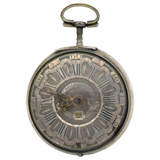 Dutch silver double cased repoussé pocket watch Circa 1750