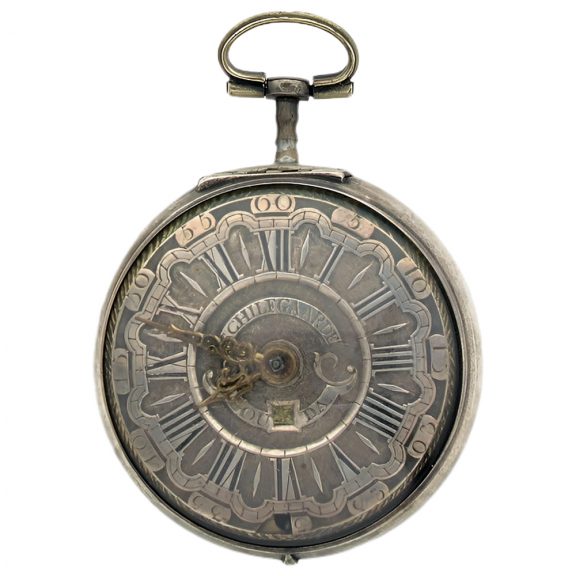Dutch silver double cased repoussé pocket watch Circa 1750