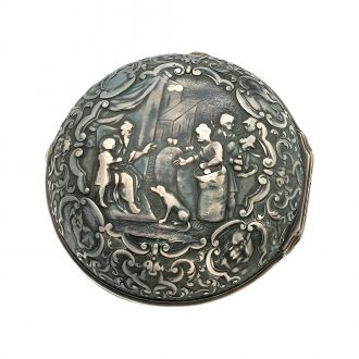 Dutch silver double cased repoussé pocket watch Circa 1750