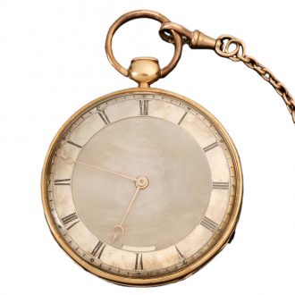Swiss 18K gold open faced repeating pocket watch Circa 1855