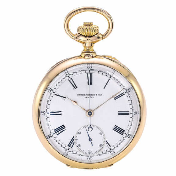 Fine Swiss pink gold open faced chronograph watch Circa 1901 Fine Swiss pink gold open faced chronograph watch Circa 1901