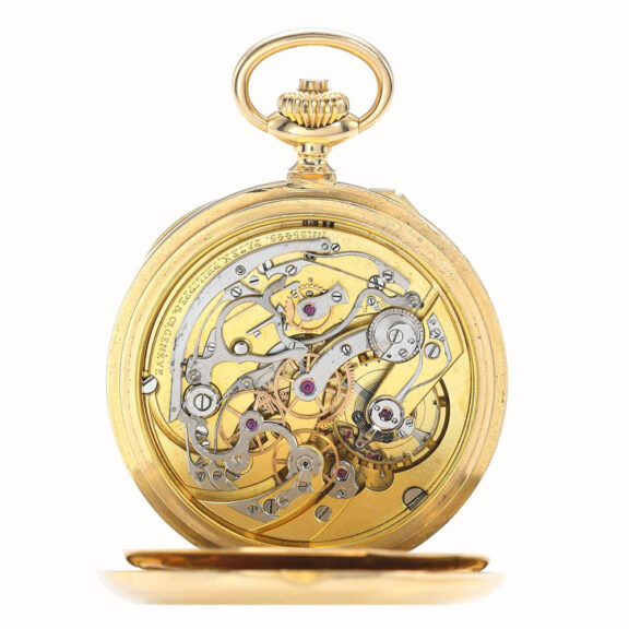 Fine Swiss gold chronograph with 30 minute register Circa 1907 Fine Swiss gold chronograph with 30 minute register Circa 1907