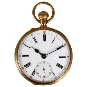 French 18K pink gold open faced pocket watch Circa 1838-1893