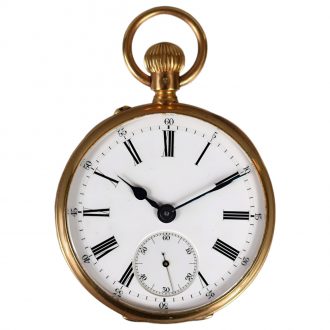 French 18K pink gold open faced pocket watch Circa 1838-1893