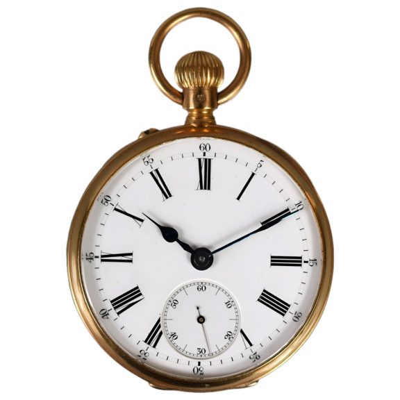 French 18K pink gold open faced pocket watch Circa 1838-1893
