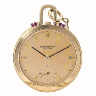 An ultra-thin Swiss pink gold open faced watch Circa 1941