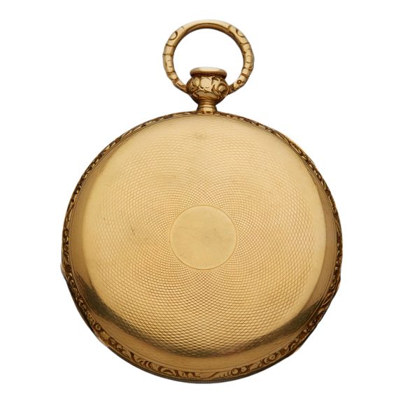 French 18K gold open faced striking pocket watch Circa 1800 French 18K gold open faced striking pocket watch Circa 1800