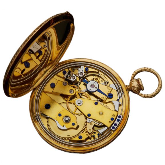 French 18K gold open faced striking pocket watch Circa 1800 French 18K gold open faced striking pocket watch Circa 1800