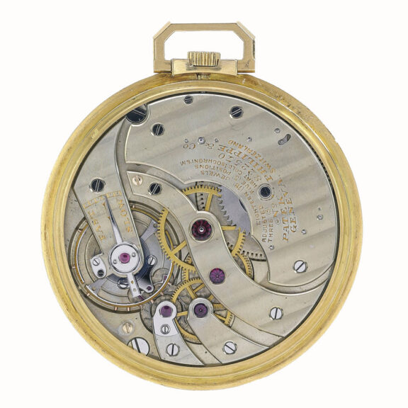 Fine Swiss yellow gold 'Art Deco' open faced watch Circa 1929 Fine Swiss yellow gold 'Art Deco' open faced watch Circa 1929