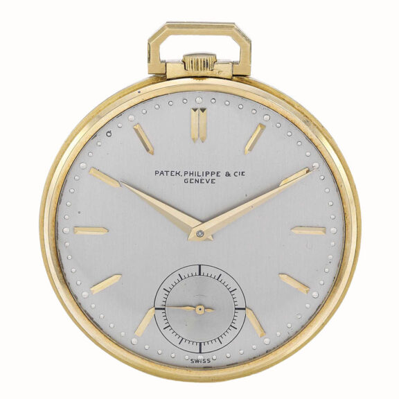 Fine Swiss yellow gold 'Art Deco' open faced watch Circa 1929