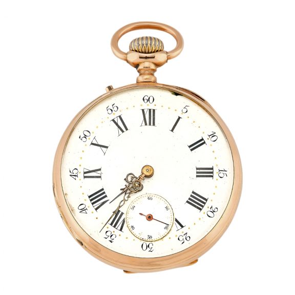 French 18K yellow gold open faced pocket watch Circa 1838-1919