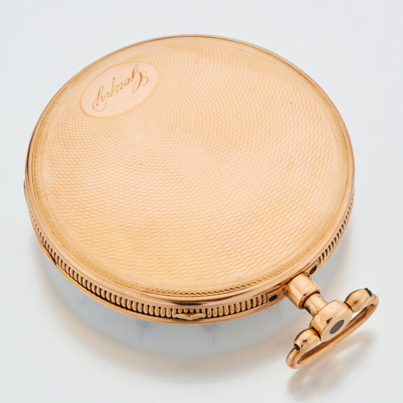 Swiss gold skeletonized quarter repeating cylinder Circa 1820 Swiss gold skeletonized quarter repeating cylinder Circa 1820