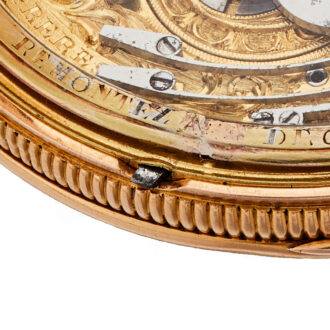 Swiss gold skeletonized quarter repeating cylinder Circa 1820